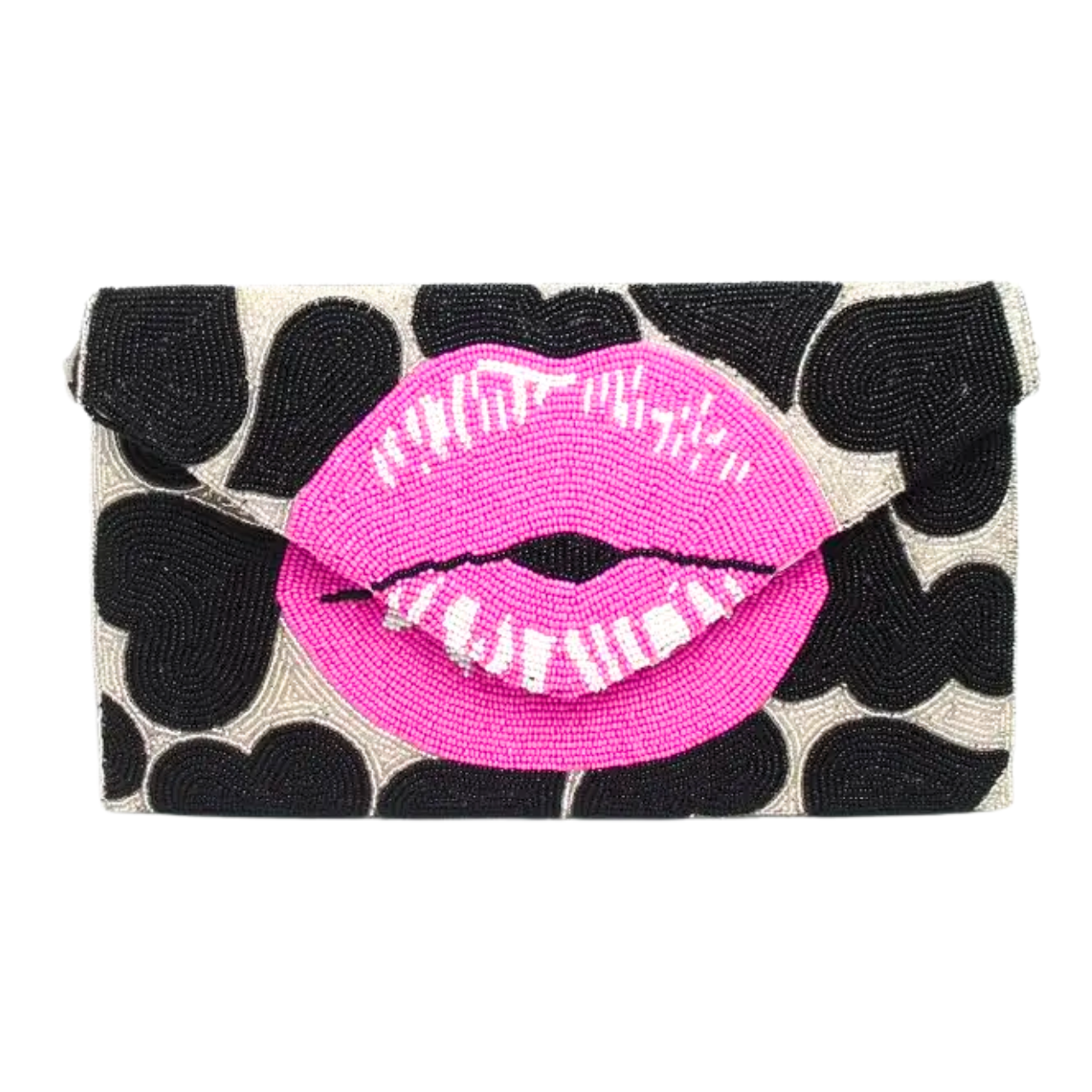 Kiss My Cash Beaded Clutch