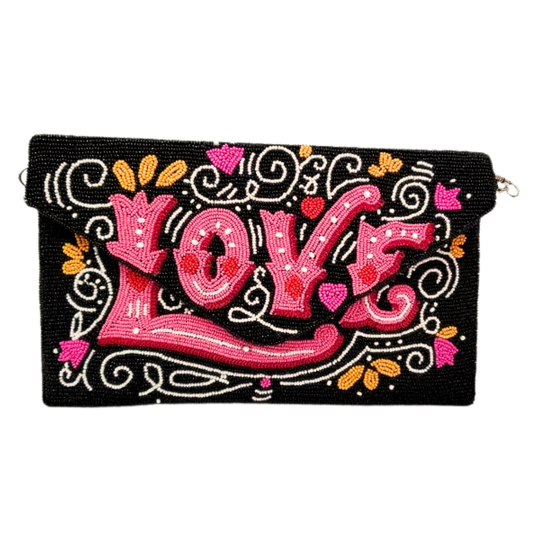 Double The Love Beaded Clutch